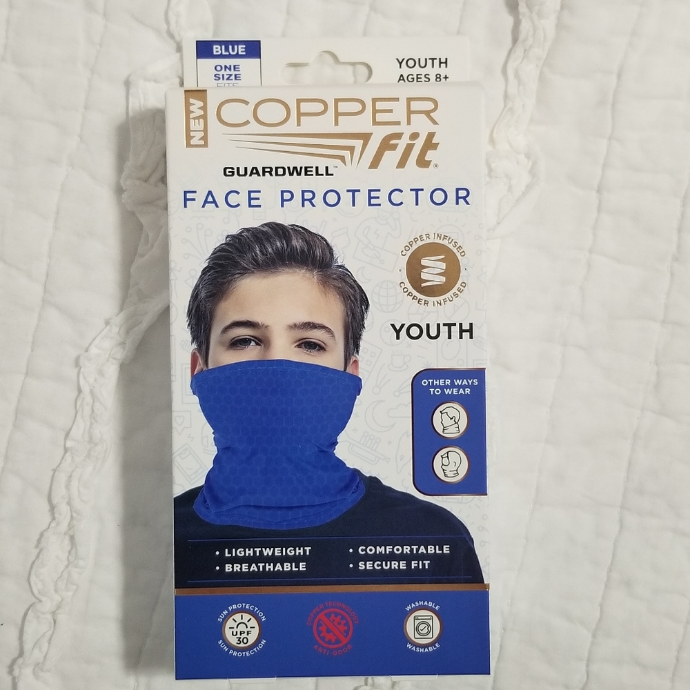 CopperFit Youth Face Protector 8+ NWT UPF 30+